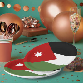 Plato De Papel Bandera de Jordania