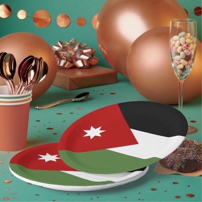 Plato De Papel Bandera de Jordania (Multi)