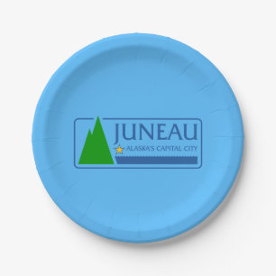 Plato De Papel Bandera de Juneau, placas de papel de Alaska