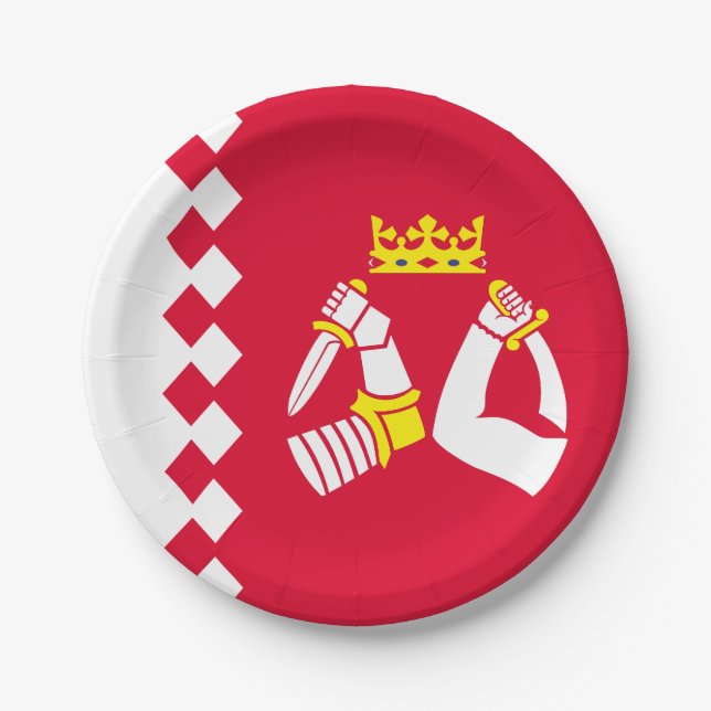 Plato De Papel Bandera de Karelia del Norte (Anverso)