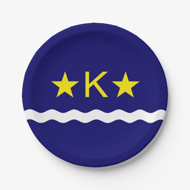 Plato De Papel Bandera de Kinshasa, placas de papel del Congo (Anverso)