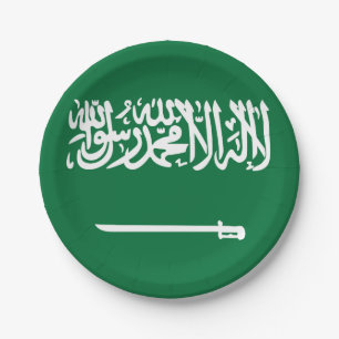 Plato De Papel Bandera de la Arabia Saudita