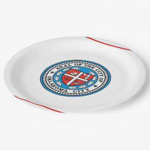 Plato De Papel Bandera de la ciudad de Oklahoma
