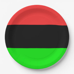 Plato De Papel Bandera de la diáspora afroamericana