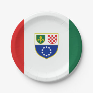 Plato De Papel Bandera de la Federación de Bosnia-Herzegovina