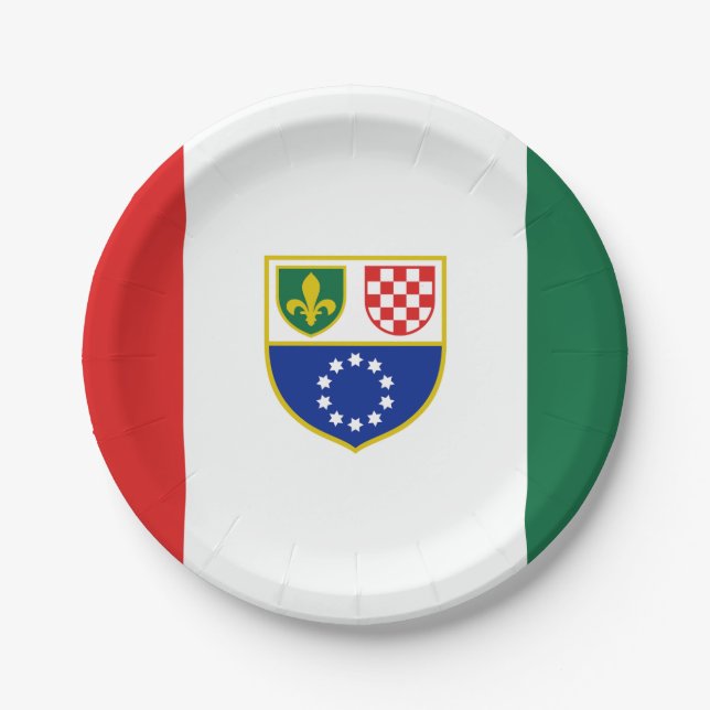 Plato De Papel Bandera de la Federación de Bosnia y Herzegovina (Anverso)