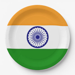 Plato De Papel Bandera de la India
