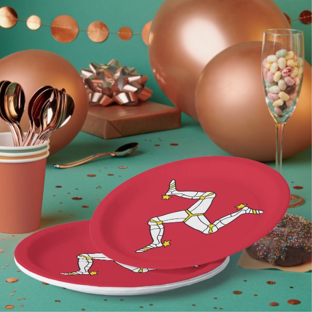Plato De Papel Bandera de la Isla de Man (Multi)