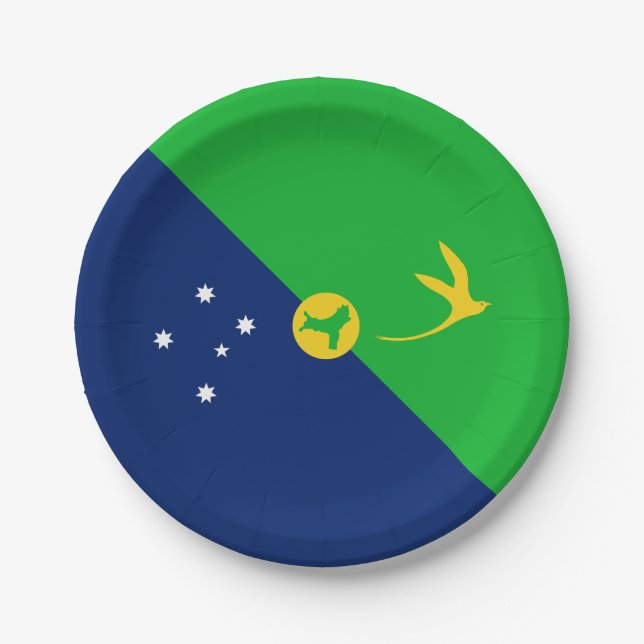 Plato De Papel Bandera de la Isla de Navidad (Anverso)