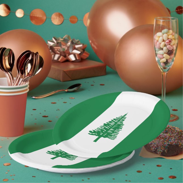 Plato De Papel Bandera de la isla Norfolk (Multi)