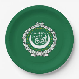 Plato De Papel Bandera de la Liga Árabe