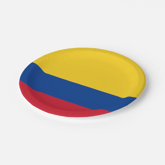 Plato De Papel Bandera de la Placa de Colombia (Angular)