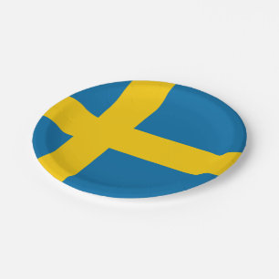 Plato De Papel Bandera de la placa Fiesta de Suecia