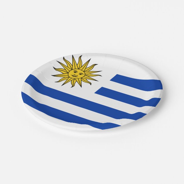 Plato De Papel Bandera de la placa Fiesta de Uruguay (Angular)