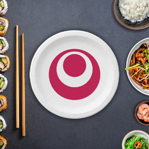 Plato De Papel Bandera de la prefectura de Okinawa, Japón