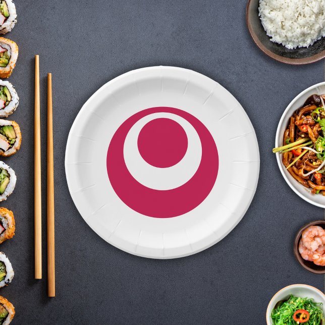 Plato De Papel Bandera de la prefectura de Okinawa, Japón (Subido por el creador)