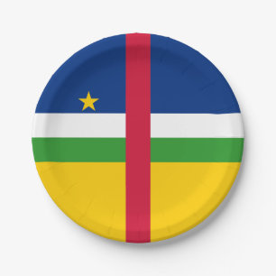 Plato De Papel Bandera de la República Centroafricana