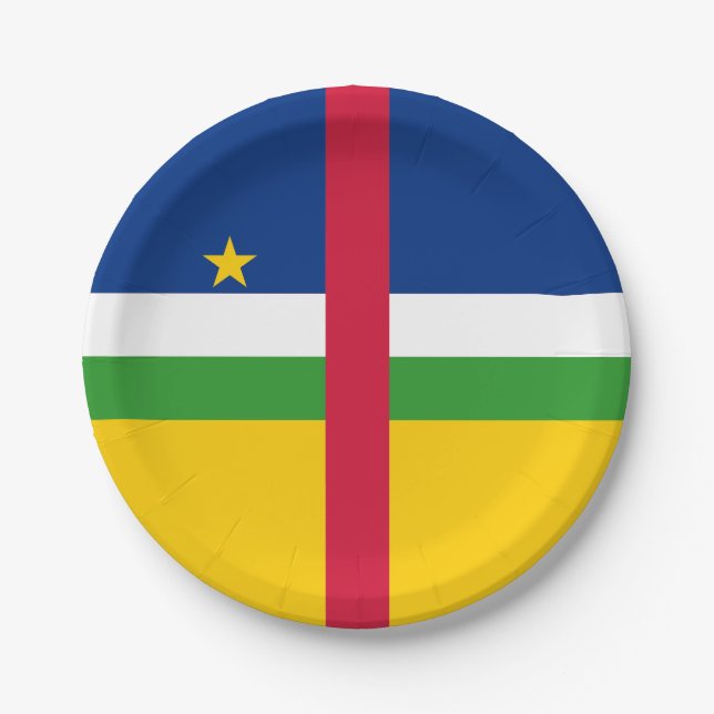 Plato De Papel Bandera de la República Centroafricana (Anverso)