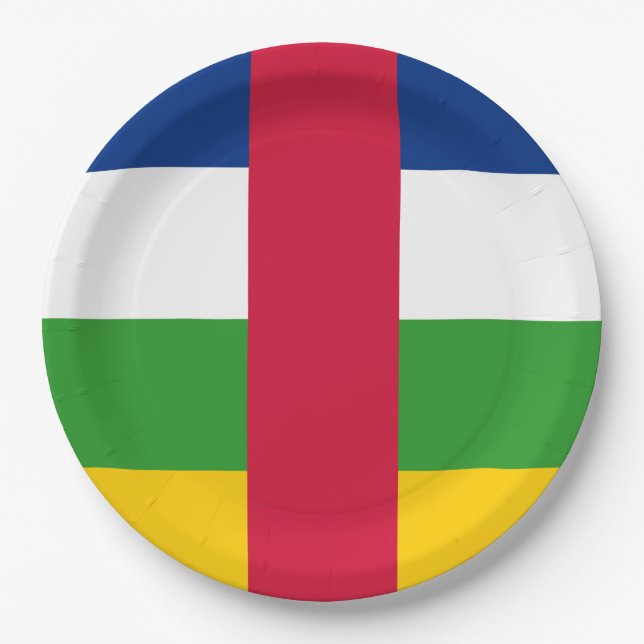 Plato De Papel Bandera de la República Centroafricana (Anverso)