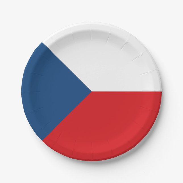 Plato De Papel Bandera de la República Checa (Anverso)