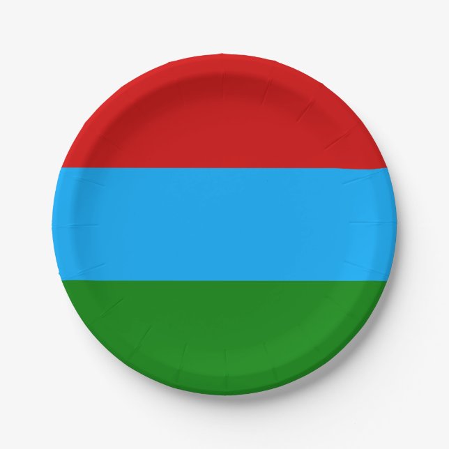 Plato De Papel Bandera de la República de Karelia (Anverso)