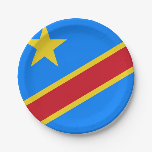 Plato De Papel Bandera de la República Democrática del Congo (Anverso)