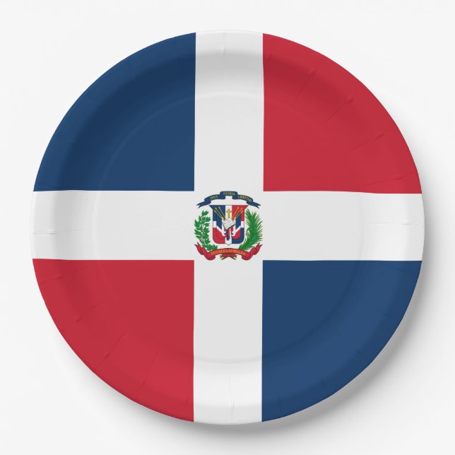 Plato De Papel Bandera de la República Dominicana (Anverso)