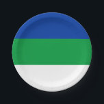 Plato De Papel Bandera de la República Komi<br><div class="desc">Bandera patriótica de la República Komi.</div>