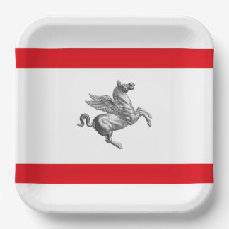 Plato De Papel Bandera de la Toscana (Italia)
