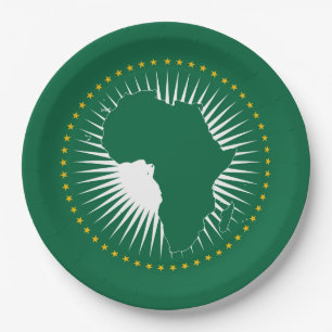 Plato De Papel Bandera de la Unión Africana (continente africano)