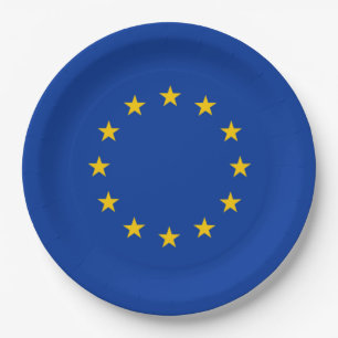 Plato De Papel Bandera de la Unión Europea (UE) (Europa)