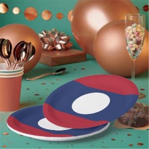 Plato De Papel Bandera de Laos