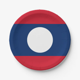 Plato De Papel Bandera de Laos
