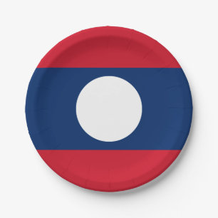 Plato De Papel Bandera de Laos