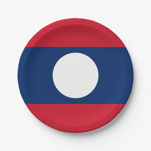Plato De Papel Bandera de Laos (Anverso)
