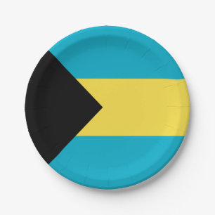 Plato De Papel Bandera de las Bahamas