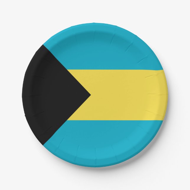 Plato De Papel Bandera de las Bahamas (Anverso)