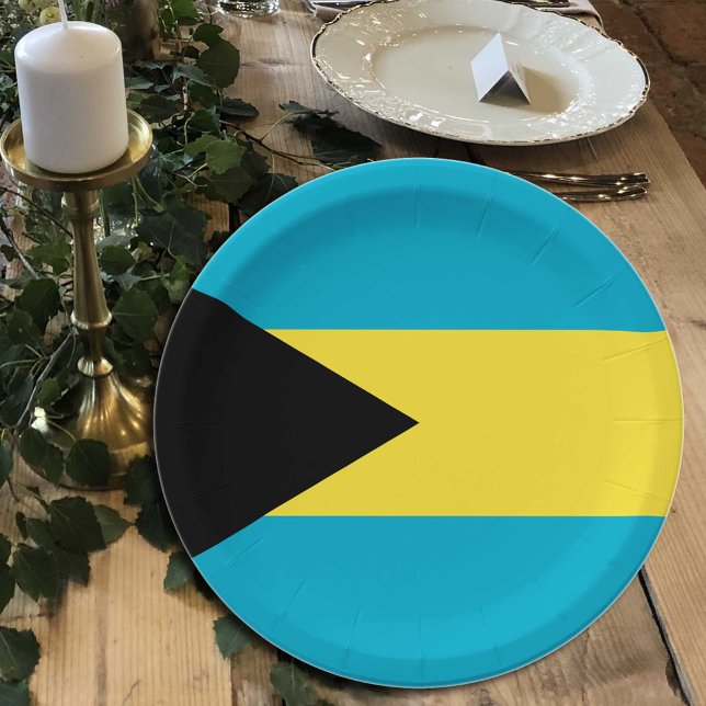 Plato De Papel Bandera de las Bahamas, fiesta, deportes, Bahamas (Subido por el creador)