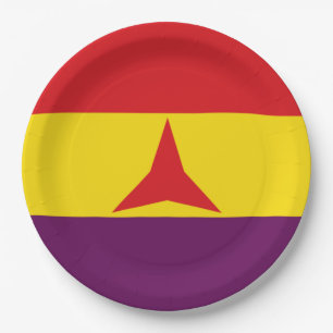 Plato De Papel Bandera de las Brigadas Internacionales (Guerra Ci