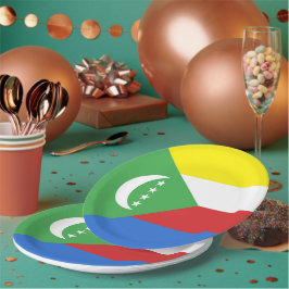 Plato De Papel Bandera de las Comoras