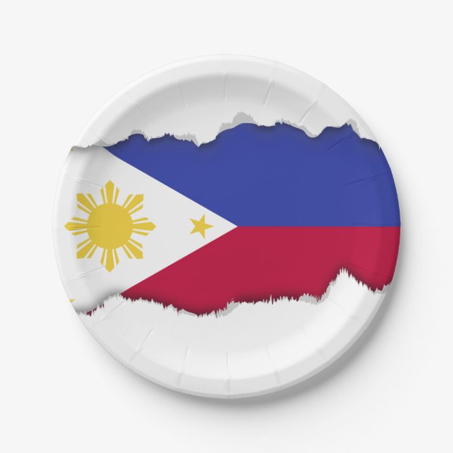 Plato De Papel Bandera de las Filipinas (Anverso)