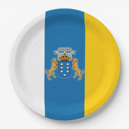 Plato De Papel Bandera de las Islas Canarias (Canarias) (Canarias