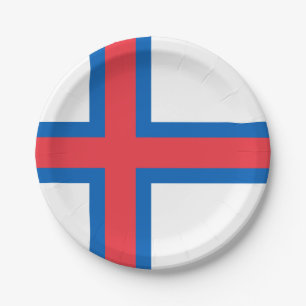Plato De Papel Bandera de las Islas Feroe