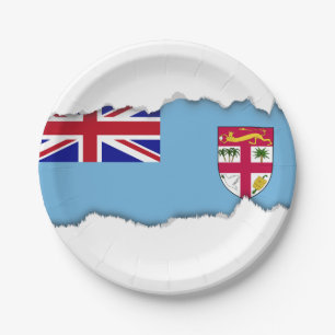 Plato De Papel Bandera de las Islas Fiji