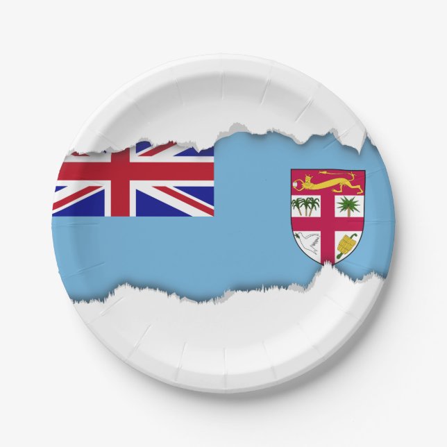 Plato De Papel Bandera de las Islas Fiji (Anverso)