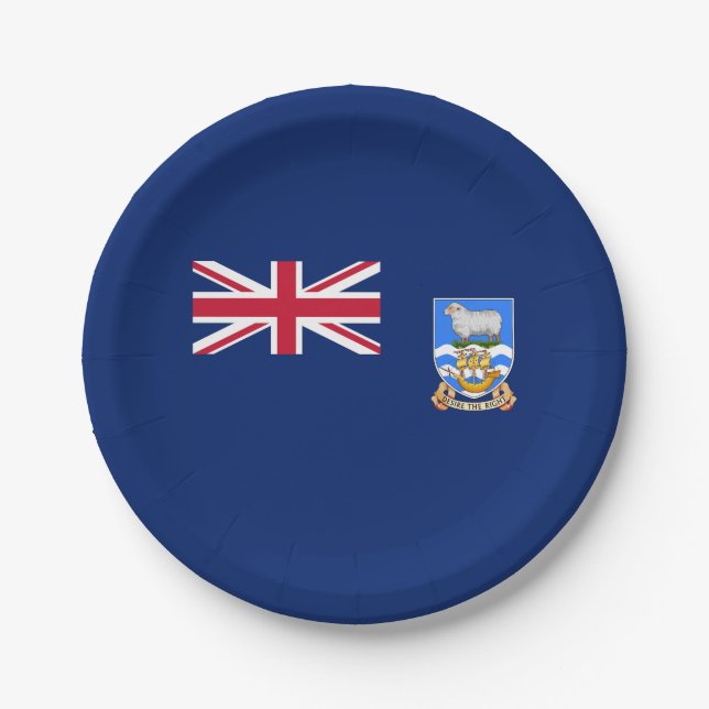 Plato De Papel Bandera de las Islas Malvinas (Anverso)
