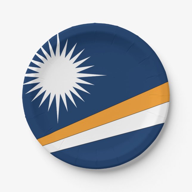 Plato De Papel Bandera de las Islas Marshall (Anverso)