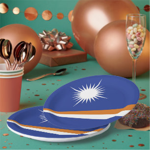 Plato De Papel Bandera de las Islas Marshall