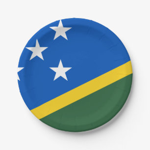 Plato De Papel Bandera de las Islas Salomón