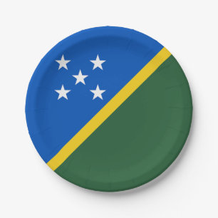 Plato De Papel Bandera de las Islas Salomón